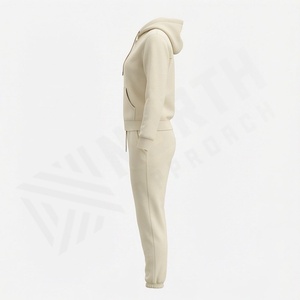 Stylish <b>Womens</b> Pure Cotton Fleece Tracksuits Customizable Logo Label High Quality Ladies Sets Premium Soft <b>Warm</b> Gym Sportswear - Product Image 3