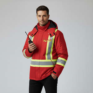 เสื้อแจ็คเก็ตนิรภัยสำหรับงานก่อสร้างแบบสั่งทำพิเศษ สะท้อนแสง ทนลม กันน้ำ มาตรฐาน ANSI ระดับ 1 สำหรับฤดูหนาว เสื้อแจ็คเก็ตนิรภัยสำหรับผู้ชาย - Product Image 5