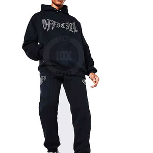OEM Ensemble de survêtements 2 pièces respirants avec logo imprimé numérique personnalisé et strass pour hommes - Product Image 1