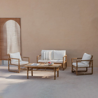 Handgemachte natürliche Sofas Luxus Wohnzimmer Interieur Moderne italienische Stil Bambus Sofa Set