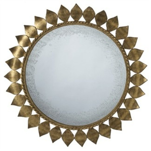Miroirs muraux de luxe en fer métallique de conception nouvelle avec finition dorée antique pour la décoration de la salle de bain à domicile, miroirs muraux suspendus - Product Image 6