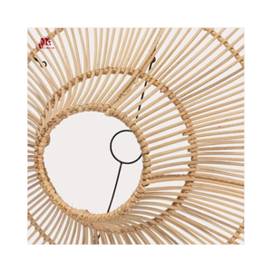 Candelabros colgantes LED para decoración del hogar con sombra de ratán redonda personalizados modernos más vendidos, luces de techo tejidas con cuerda natural - Product Image 2