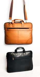Professional <b>Black</b> <b>Leather</b> <b>Laptop</b> Briefcase with Top Handles Front Zipper Pocket and Metal Hardware for Business and Office Use - Product Image 5