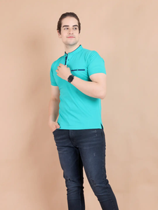 เสื้อยืดแขนครึ่งแขนของผู้ชายที่สง่างามกับคอจีนชุดลำลองสบายๆสำหรับชุดประจำวันและ100% ออฟฟิศ - Product Image 4