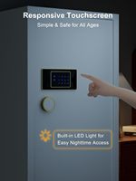 TIGERKING 11.5 Cu Ft Brankas Rumah Tugas Berat Besar, Kunci Layar Sentuh Digital, Anti Maling, Rak Dapat Disesuaikan, Lemari Perhiasan Putih