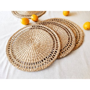 Việt nam nhà sản xuất Vòng tự nhiên cỏ biển placemat tablemat placemats bàn ăn trang trí nội thất Boho bảng Thảm sạc FBA <span class=keywords><strong>Amazon</strong></span> - Product Image 5