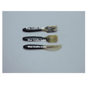 Nouveauté, service à salade en corne de style classique, poli, cadeau de mariage, accessoires et gadgets de cuisine pour les fêtes - Product Image 1