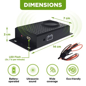 Repelente de Martas por Ultrasonido, Disuasor de Plagas con Luz Intermitente, No Tóxico, Inodoro, Fácil de Instalar para el Hogar y el Automóvil - Product Image 2