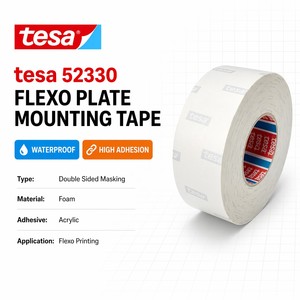 เทปอะคริลิกกันน้ำสองหน้า <span class=keywords><strong>TESA</strong></span> <span class=keywords><strong>52330</strong></span> สำหรับติดแผ่นเฟล็กโซกราฟฟิก - Product Image 1