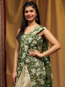 ผ้าจอร์เจียคอตผ้าไหมล่าสุดของดีไซเนอร์พร้อมใส่ชุดส่าหรีตามโซน - Product Image 4