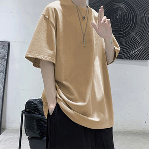 Wholesale 100% Cotton Knitted Men's T-<b>Shirts</b> Quick Dry Silk Screen Printing Custom Logo Solid Color Sports 220g Short Sleeve - Product Image 4