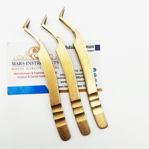 Vente en gros de pinces à cils professionnelles japonaises en acier inoxydable avec logo personnalisé, extension droite/incurvée, pointe lisse et pointue de 10mm - Product Image 2