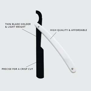 Afeitadoras elegantes para hombres con cuchillas alemanas de acero inoxidable Maquinilla de afeitar con mango de plástico Maquinillas de afeitar para peluquero - Product Image 4