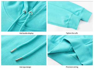 เสื้อผ้าสตรีเสื้อมีฮู้ดและสเวตเตอร์มีฮู้ดผ้าฝ้าย - Product Image 2