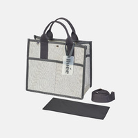 [AVECBAG] Tas Roi Abu-abu 8809351613202 Tas Jinjing Kanvas dengan Bukaan Terbuka untuk Penggunaan Sehari-hari & Santai Tas Belanja yang Dapat Digunakan Kembali