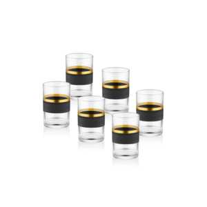 ชุดแก้วกาแฟด้านข้างสีดำสีทองชุดช้อนส้อมมี6ชุด - Product Image 1