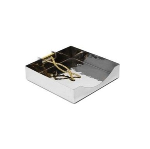 Porte-serviettes en métal argenté de haute qualité et boîte à mouchoirs Finition artisanale de luxe pour hôtels restaurants salles de bain - Product Image 1