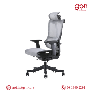 Silla Ergonómica Pro 2 Moderna con Elevación, Silla Giratoria Contemporánea con Reposacabezas Ajustable, Malla de Tela, Aluminio y PU para Oficina en Casa - Product Image 1