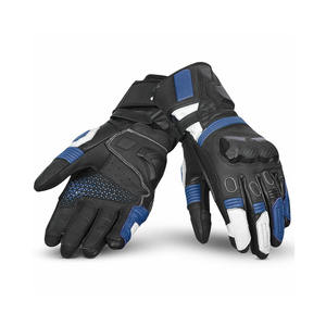 Gants de moto tout-terrain personnalisables en cuir, imperméables, antidérapants, respirants, à séchage rapide, avec écran tactile intégral et fermeture auto-agrippante - Product Image 1