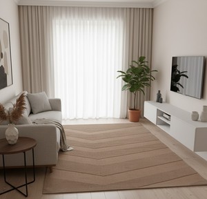 พรมทอมือขน100% ลายพีชดีไซน์ทันสมัยพร้อมพื้นผิวที่ต่ำมากสำหรับตกแต่งบ้านห้องนั่งเล่น - Product Image 1