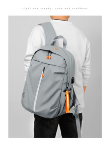 Water Resistant Private Label Men Lightweight Travel <strong>Backpack</strong> With Usb <strong>Large</strong> Capacity Soft Women <strong>Black</strong> Laptop <strong>Backpack</strong> Bag - Product Image 6