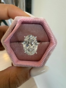 แหวนดีไซน์เนอร์หรูหรา4 CT สำหรับผู้หญิงประดับอัญมณีชั้นดีของขวัญงานหมั้นแต่งงานเจ้าสาวตัดวงรีเพชรปลูกในห้องปฏิบัติการความชัดเจน VVS - Product Image 6