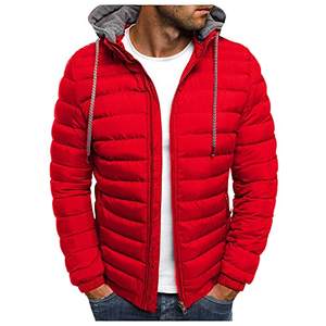 Men's Slim Fit Hooded Puffer <b>Jacket</b> High Quality <b>Lightweight</b> Canvas Coat with Warm Pockets Casual Zip XL Size Winter Wholesale - Product Image 1