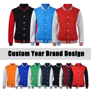 Wholesale Men's Varsity Jacket Embroidery Patches Custom Logo <b>Stand</b> Collar High Quality Leather Sleeves Canvas Fabric OEM Jacket - Product Image 4