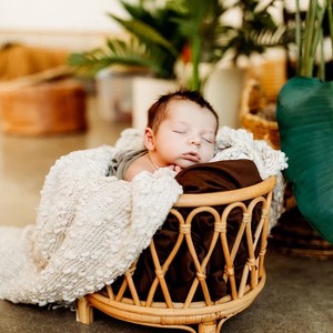 Hermosa cesta de ratán para recién nacidos, ropa de cama para niños, accesorios para fotografía - Product Image 3