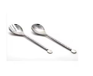 Ensemble de couverts à salade en acier inoxydable forgé à la main Couverts élégants avec poignées polies miroir argenté Couverts de qualité supérieure pour la salle à manger - Product Image 1