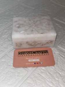 "Handmade White Mother of Pearl Jewelry <b>Box</b> | Shell Inlay Decorative <b>Storage</b>" - Product Image 2