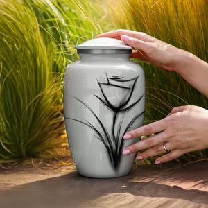 Urnas personalizadas para cenizas humanas, urna funeraria de cremación para cenizas para mujeres y hombres, urna decorativa elegante Rosa gris, tamaño personalizado - Product Image 5