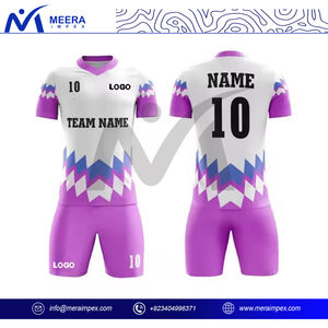Uniforme de fútbol multicolor de última llegada OEM ODM impresión personalizada 100% tela de poliéster ropa de entrenamiento transpirable camiseta de fútbol - Product Image 4