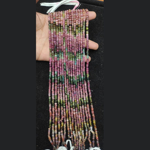 Vente en gros de perles de pierre à facettes en tourmaline naturelle 3x4mm magnifiques bijoux en pierres précieuses - Product Image 4