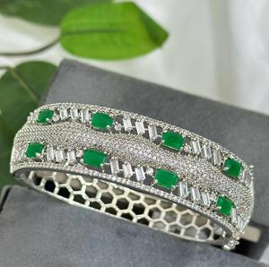 Exclusive <b>Silver</b> Finish Premium Quality CZ Openable <b>Bracelet</b> for Wedding and Engagement Collection Party Wear For Women - Product Image 1