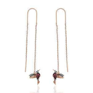 Luxury fine jewelry gold plated <b>earring</b> 925 sterling silver CZ gemstone <b>long</b> chain drop <b>earring</b> wedding party gift <b>earrings</b> - Product Image 6