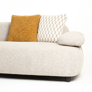 Ensemble de canapé sectionnel en tissu en forme de L moderne avec dossier rembourré, couleur blanche et accoudoirs rembourrés pour le mobilier de salon - Product Image 6