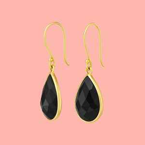 Pendientes de tuerca de ónix negro de Plata de Ley 925 creativos hechos a mano, ajuste de bisel geométrico Vintage, joyería de fiesta fina india para mujer - Product Image 5
