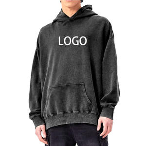 OEM Top Vente Haute Qualité Heavyweight Hommes Hoodies100 % Coton Lavage À Capuche 450 GSM Surdimensionné Lavé À Capuche - Product Image 4