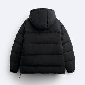 Chaqueta de invierno para hombre con cuello alto con capucha Noche Reflectante abajo Tela de lona Top Moda Ropa de calle - Product Image 5