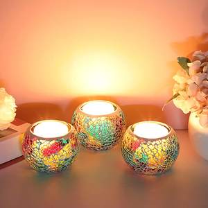 Square Mosaic Glass <b>Tea</b> Light & Votive <b>Candle</b> <b>Holders</b> Christmas Wedding Decoration <b>Candle</b> Stands - Product Image 2