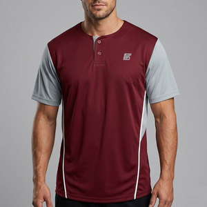 Camiseta de Béisbol Moderna de 2 Botones para Hombre, Manga Corta, Ropa Deportiva Ligera, Diseño Personalizado con Nombre y Número del Equipo, Transpirable - Product Image 3