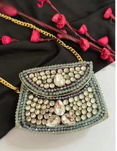 Ethnic Style Mosaic Clutch Bag with Colorful Handmade Detailing Luxury Mosaic <b>Bridal</b> Clutch with Intricate Tile and Stone Work - Product Image 6