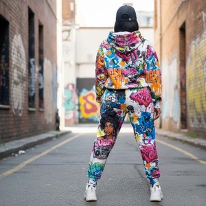 Conjunto Deportivo Personalizado Estilo Y2K para Mujer, Sudadera con Capucha de Terciopelo Sólido por Encima de la Rodilla, Pantalones Deportivos, Estilo Vintage de los 90, Sudadera de Algodón Ajustada - Product Image 4