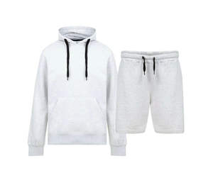 Conjunto de Sudadera con Capucha y Pantalones Cortos de Manga Larga Personalizados para Hombre, Conjuntos Deportivos de Alta Calidad 100% Algodón Orgánico para Hombre - Product Image 1