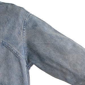 Light Blue Denim <b>Safari</b> <b>Jacket</b>-Japan Style Bonded Patchwork Thin Autumn Waterproof Zipper Closure Large Pockets Front - Product Image 2