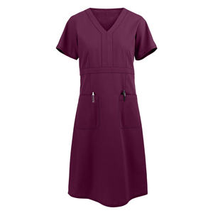 Robe de gommage douce et respirante pour femmes, uniforme, tunique de couleur unie, ensemble de gommage en vrac personnalisable pour infirmière et médecin d'hôpital - Product Image 3