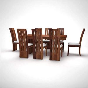 Ensemble de table à manger Hola avec 8 chaises en bois de teck massif de haute qualité avec revêtement de couleur naturelle pour une utilisation en intérieur. - Product Image 6