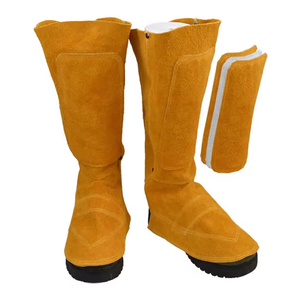 Services OEM Cuir de vache fendu Résistant à la flamme Anti-coupure Genouillères et chaussures Couleur et logo personnalisés - Product Image 6