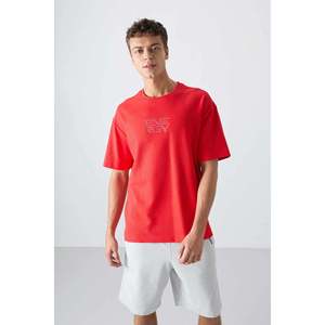 Tommylife เสื้อยืดคอกลมสำหรับผู้ชายพิมพ์ลายขนาดใหญ่88336สีกรมท่า-น้ำเงินเข้ม - Product Image 2